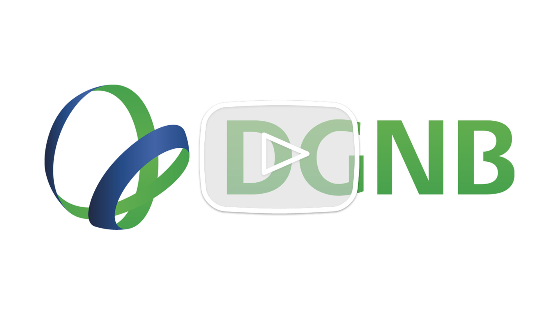 DGNB Logo auf weißem Hintergrund mit Playbutton