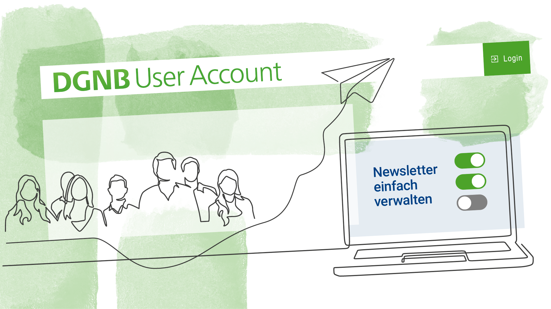 Grafik zur Verwaltung der Newsletteranmeldungen im DGNB User Account