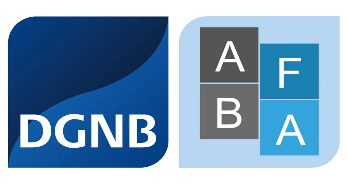 DGNB Pressebild Kombiniertes Logo aus DGNB Logo für DGNB System und AFBA-Siegel
