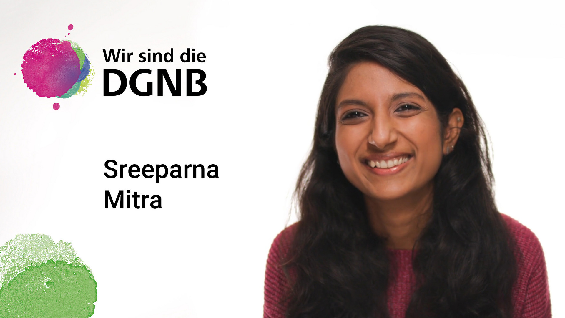 Sreeparna Mitra gibt Einblick in ihre DGNB Geschichte | #WirSindDieDGNB