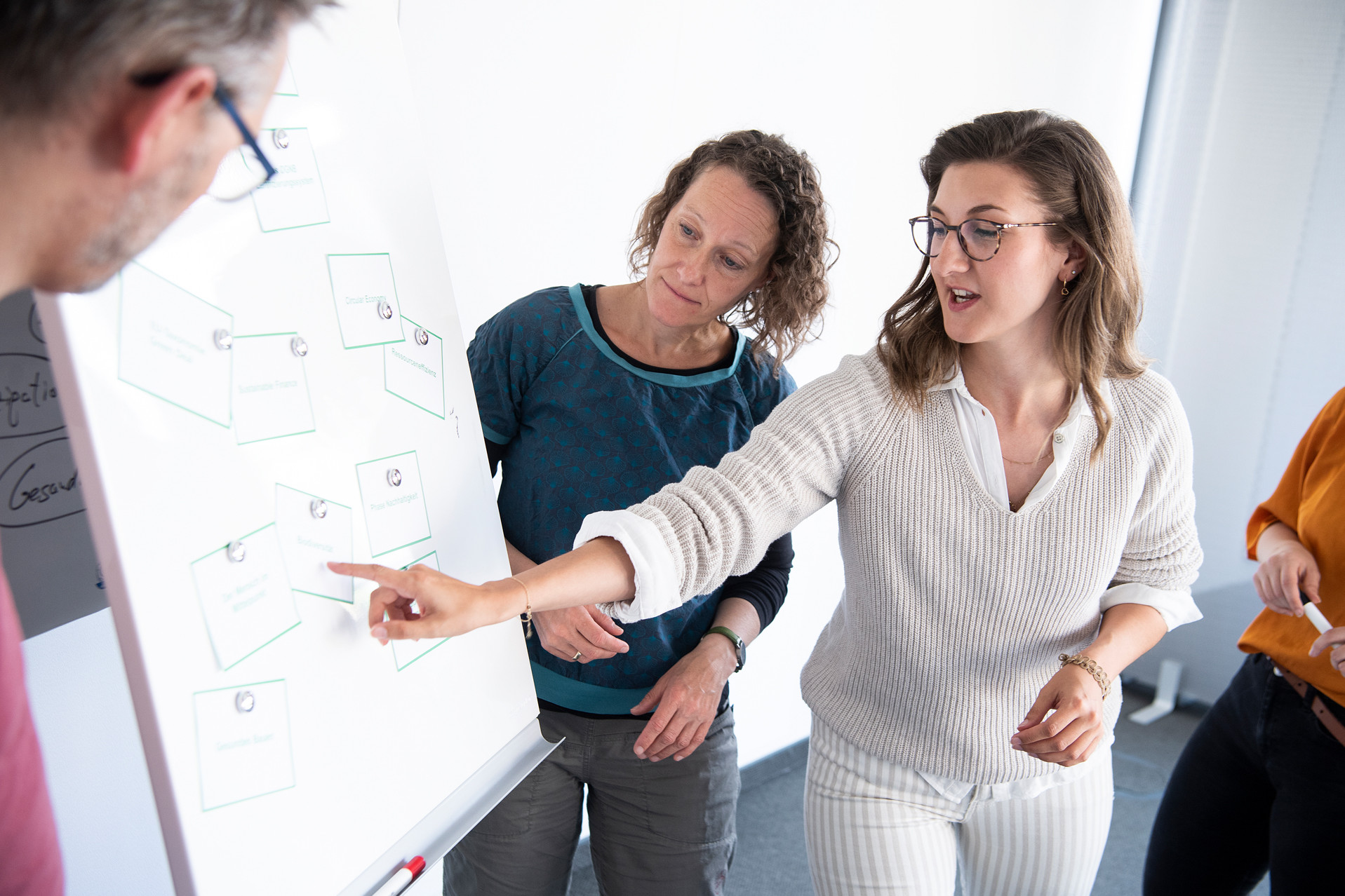 DGNB Mitarbeitende arbeiten am Flipchart